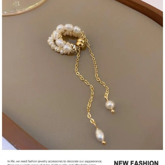 Classic Freshwater Pearl Ear Bone Pendant Magnet Fashion Earrings - Picture 2 of 5